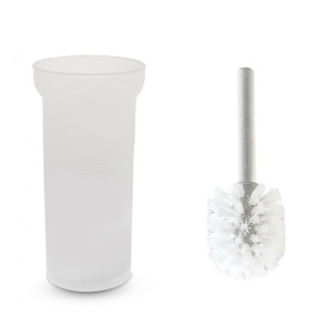 Badezimmerbürste – Milchglas-Badezimmerbürstenbecher + Toilettenbürstenersatz – Badezimmerbürsten-Ersatzteile – Toilette
