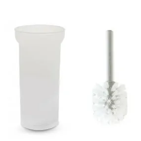 scopino bagno - tazza vetro satinato + ricambio scopino wc