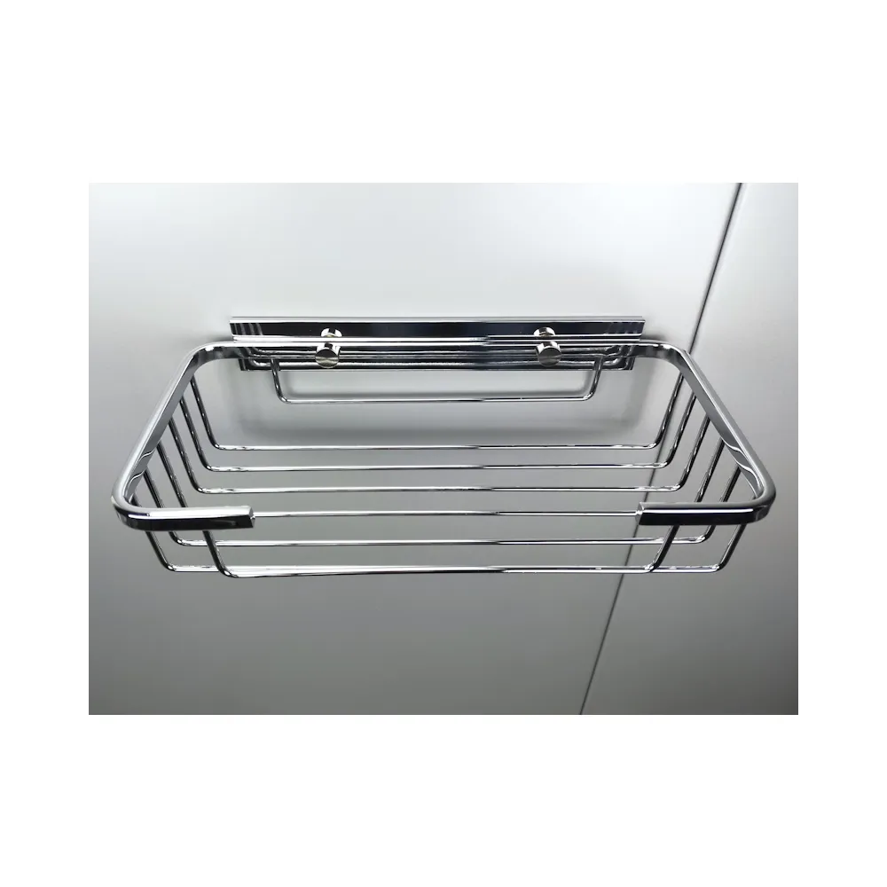 Porte savon de douche collé en laiton chromé - accessoires de douche
