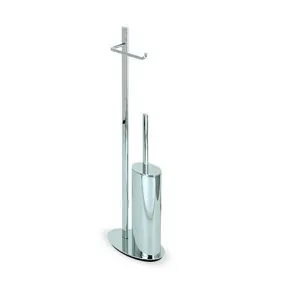 Piantana water da bagno in ottone cromato design ovale
