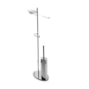 Piantana water bidet da bagno in ottone cromato design ovale