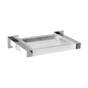 Porta sapone da bagno a parete  linea Picasso in ottone cromato e plexiglas satinato