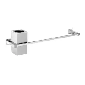 Porte serviette de salle de bain 40 cm + porte verre de salle de bain ligne Picasso en laiton chromé