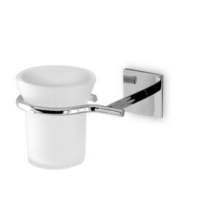 Porte-verre de salle de bain à coller ligne Desire en laiton chromé - accessoires de salle de bain