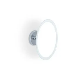 Miroir grossissant de salle de bain mural en laiton chromé, grossissement 2X et cadre sablé