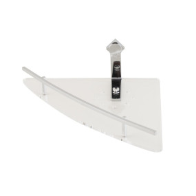 Etagère de douche d'angle en laiton chromé et plexiglas - accessoires de douche
