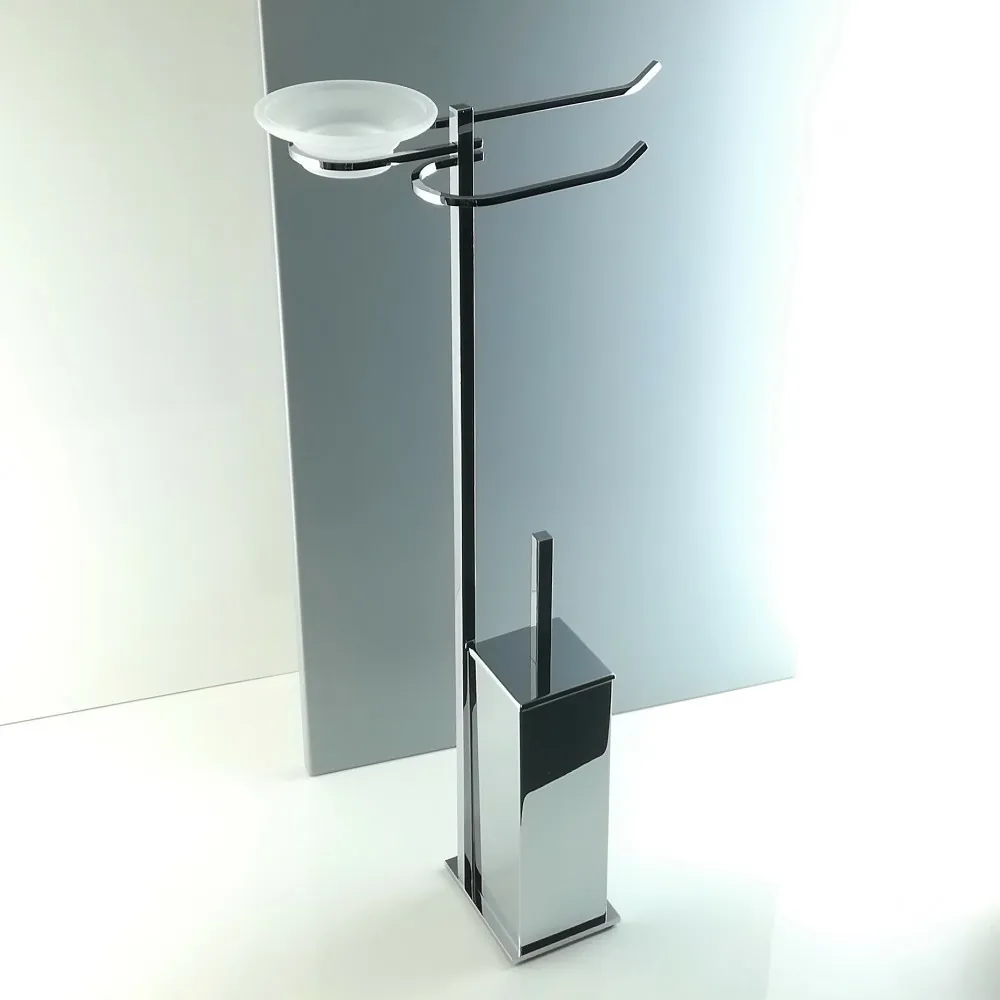 Support de toilette pour bidet de salle de bain antibactérien carré en laiton chromé.