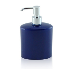 Dispenser - dosatore di sapone ovale da appoggio in ceramica e ottone cromato - accessori bagno