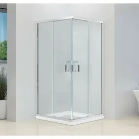 Box doccia 2 lati cristallo 6 mm trasparente anticalcare doppia porta scorrevole