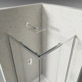 Cabine de douche sur 2 côtés, verre anticalcaire transparent 6 mm, double porte coulissante
