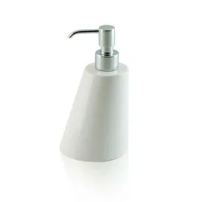 Dispenser - dosatore di sapone liquido da appoggio in ceramica e ottone cromato