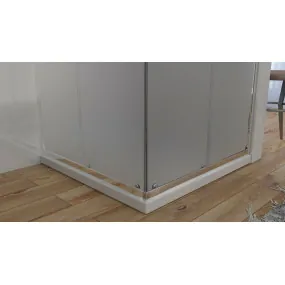Duschabtrennung auf 2 Seiten, 6 mm satiniertes Antikalkglas, Doppelschiebetür