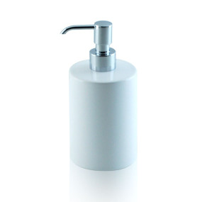 Distributeur - distributeur de savon liquide à poser en céramique et laiton chromé - accessoires de salle de bain
