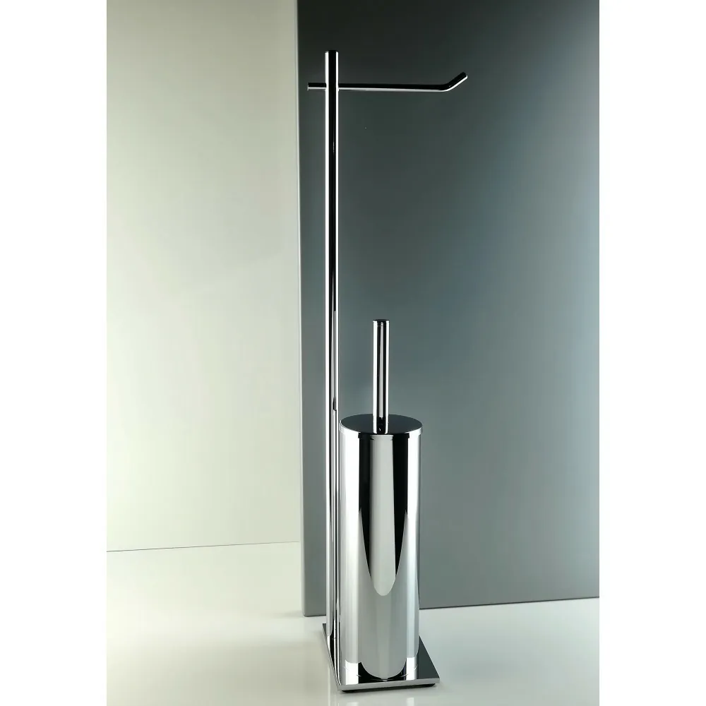 Toilettenständer aus verchromtem Messing mit rechteckiger Basis 12 x 10 cm