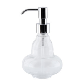 Dosatore sapone vetro trasparente e ottone cromato - accessori bagno - oggettistica bagno