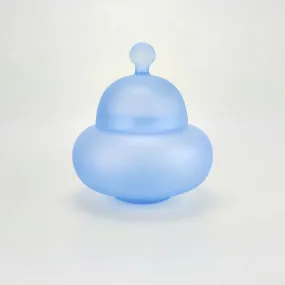 Outlet accessoires salle de bain - porte objet en verre bleu