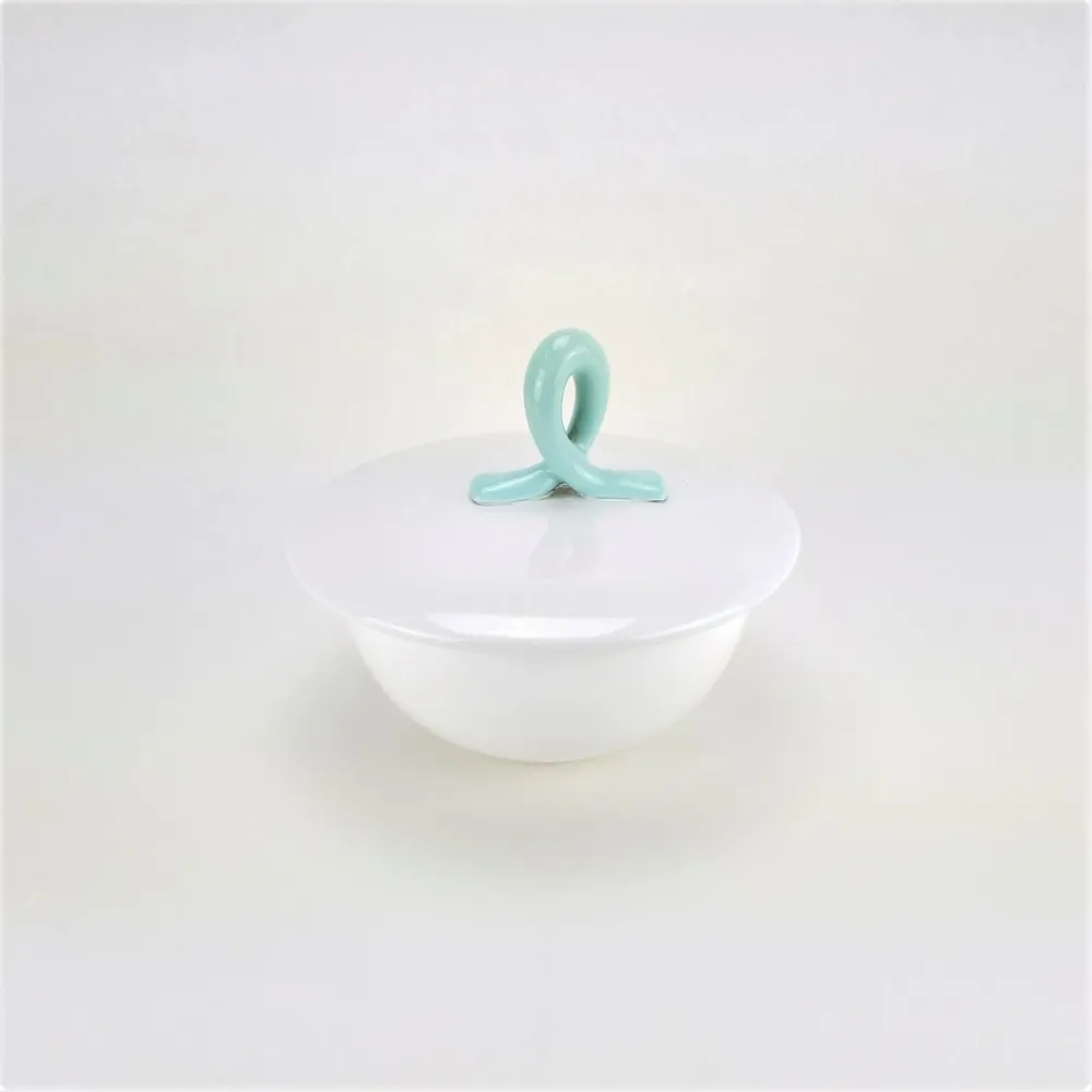 Prise d'accessoires de salle de bain - porte-objet en céramique blanche - bleu clair