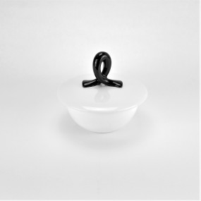 Outlet complementi bagno - porta oggetti ceramica bianca - nero