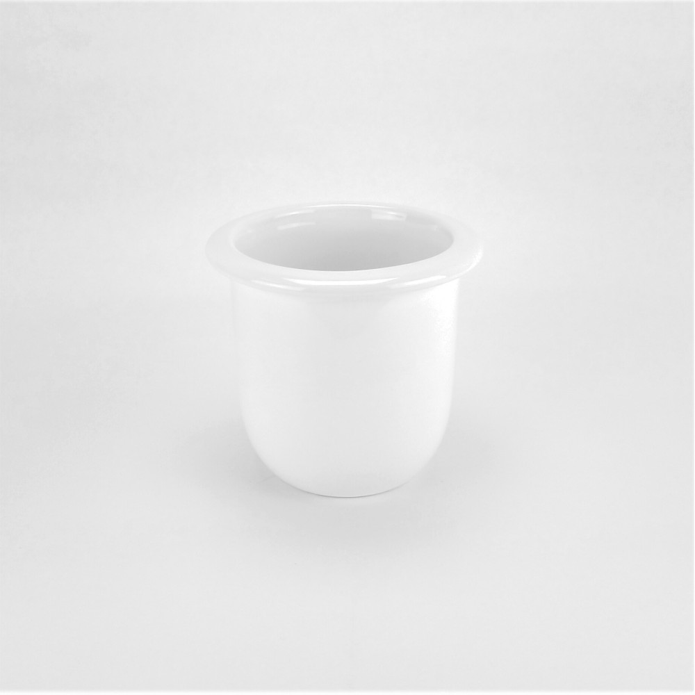Outlet complementi bagno - porta bicchiere ceramica bianca