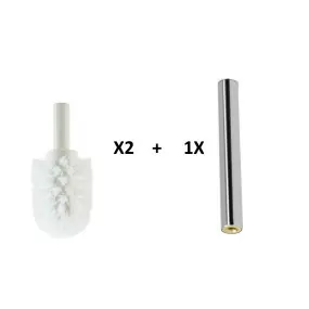 Brosse de salle de bain - brosse de salle de bain à poils de rechange + manche de brosse de toilette