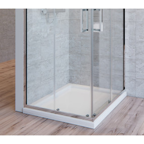 Box doccia 2 lati cristallo 6 mm trasparente anticalcare doppia porta scorrevole
