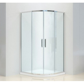 Box doccia 2 lati cristallo 6 mm semicircolare anticalcare doppia porta scorrevole