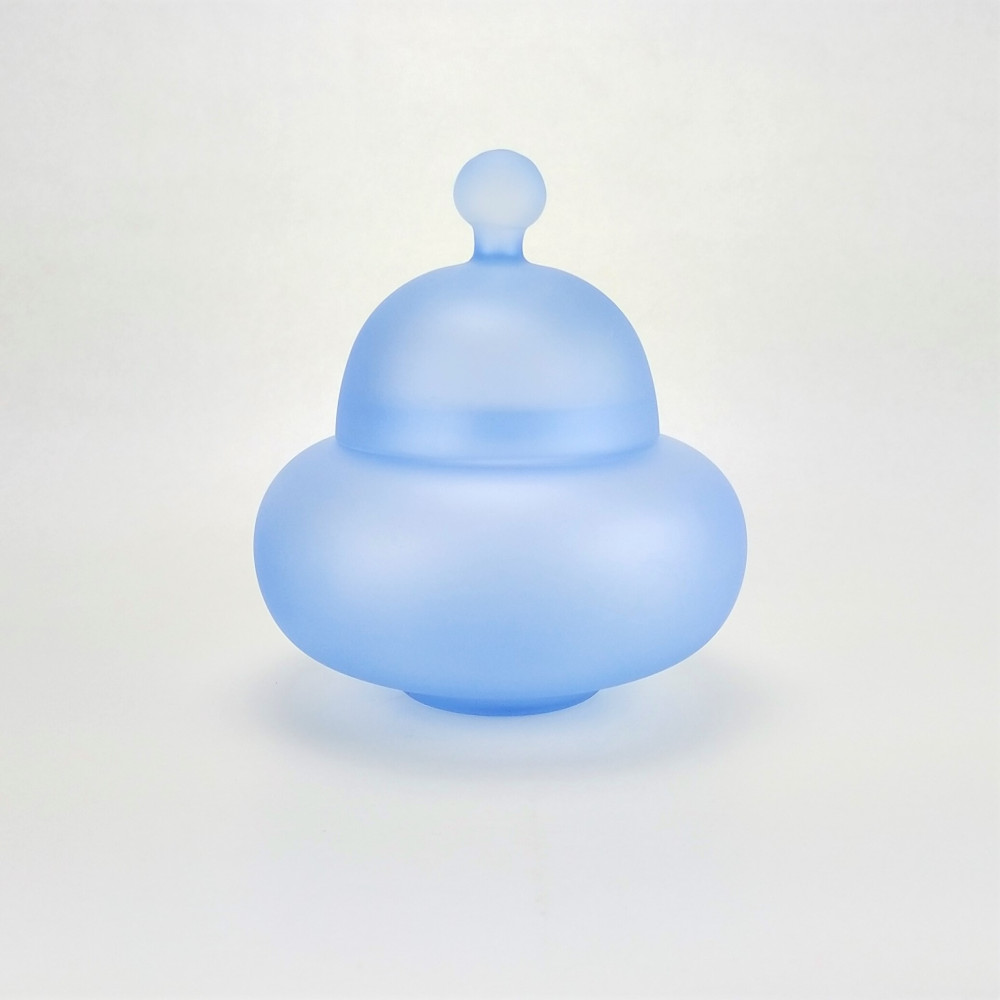 Outlet complementi bagno - porta oggetti vetro blu